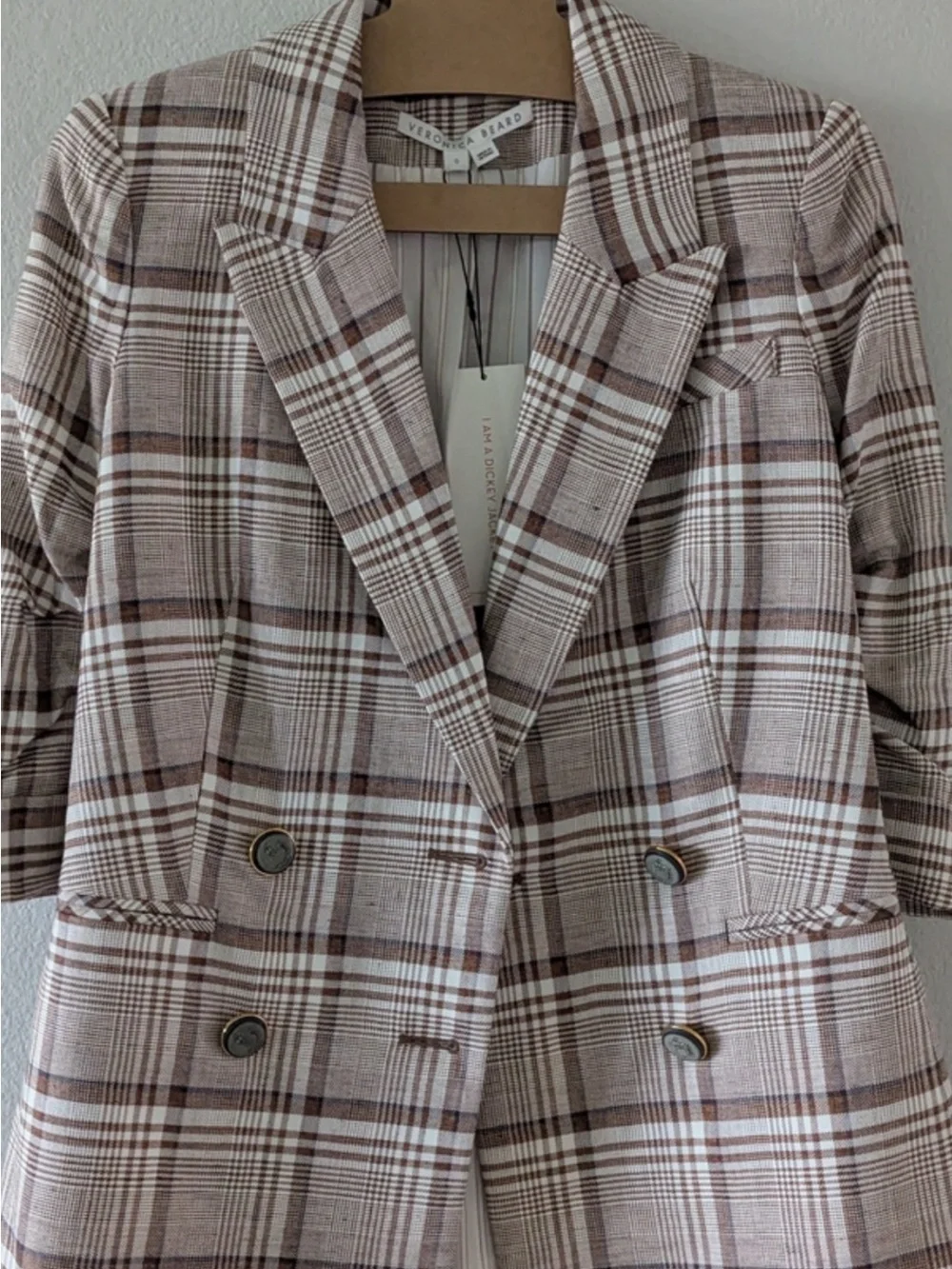 Veronica Beard Plaid Double-Breasted Blazer BRAND NEW - Picture 1 of 1